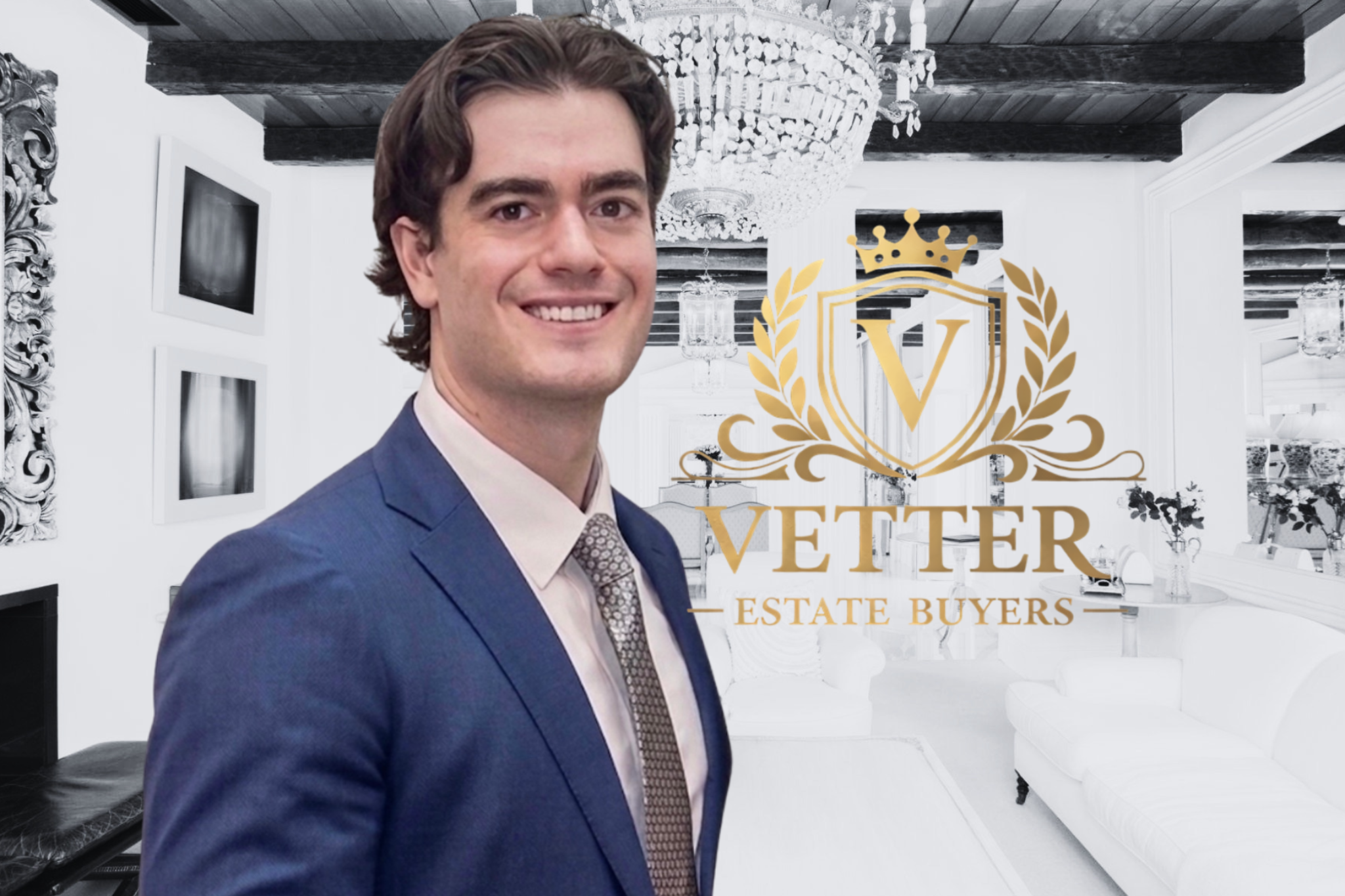 Billy Vetter, owner of Vetter Estate Buyers, standing in a Long Island home